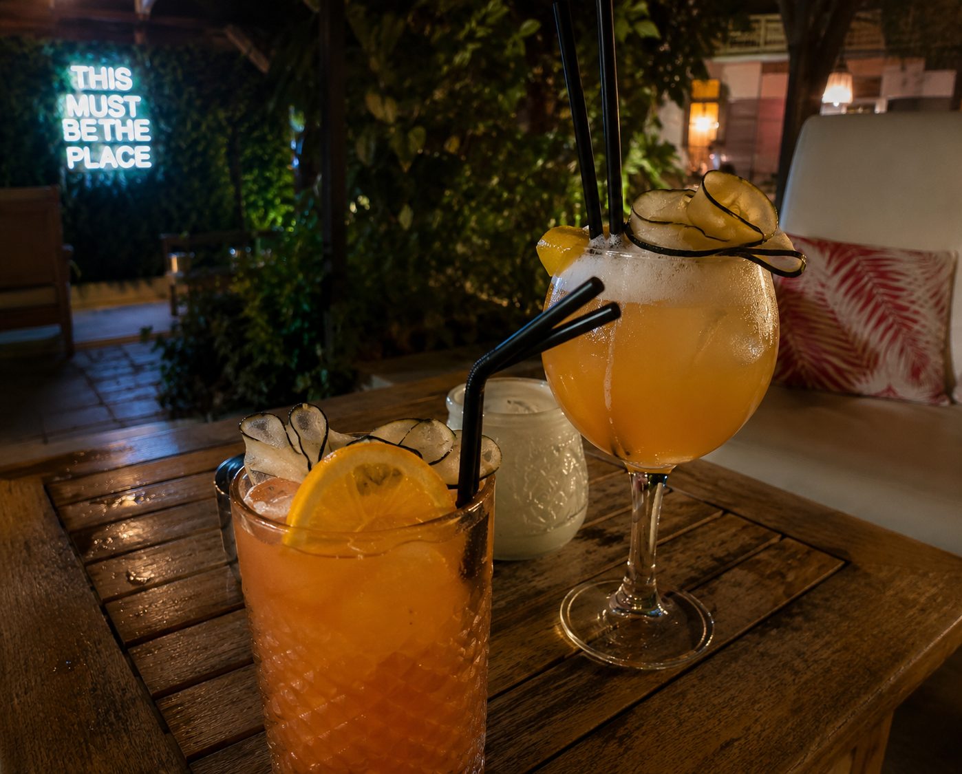 Aperol Spritz cocktails at the bar