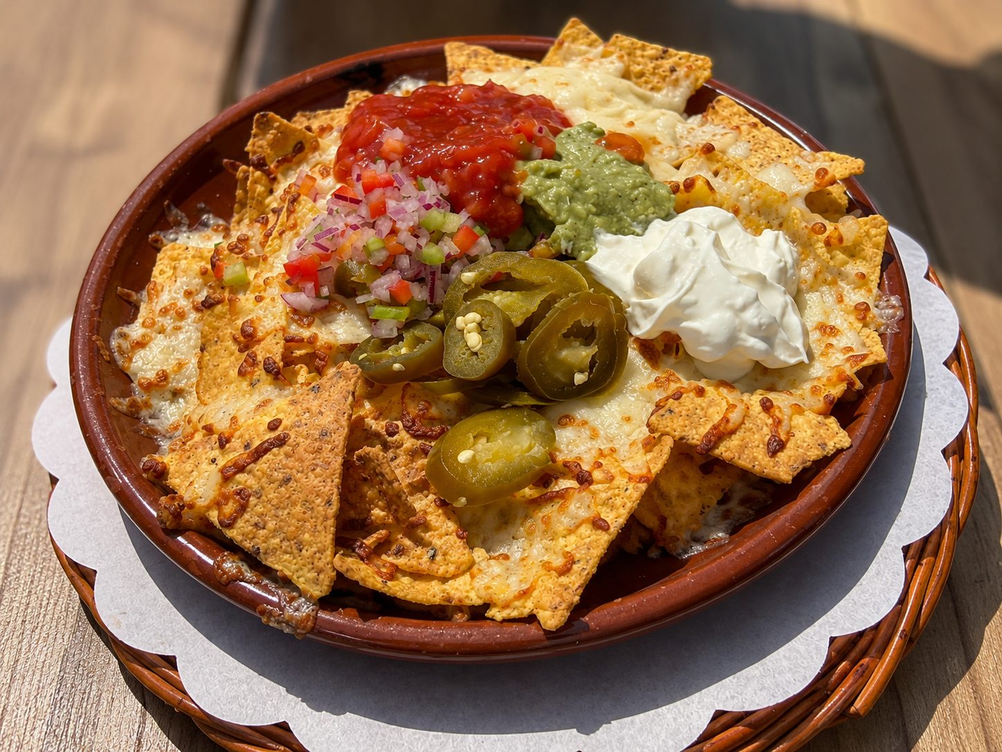 Kalima nachos with guacamole and jalapeño